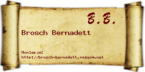 Brosch Bernadett névjegykártya